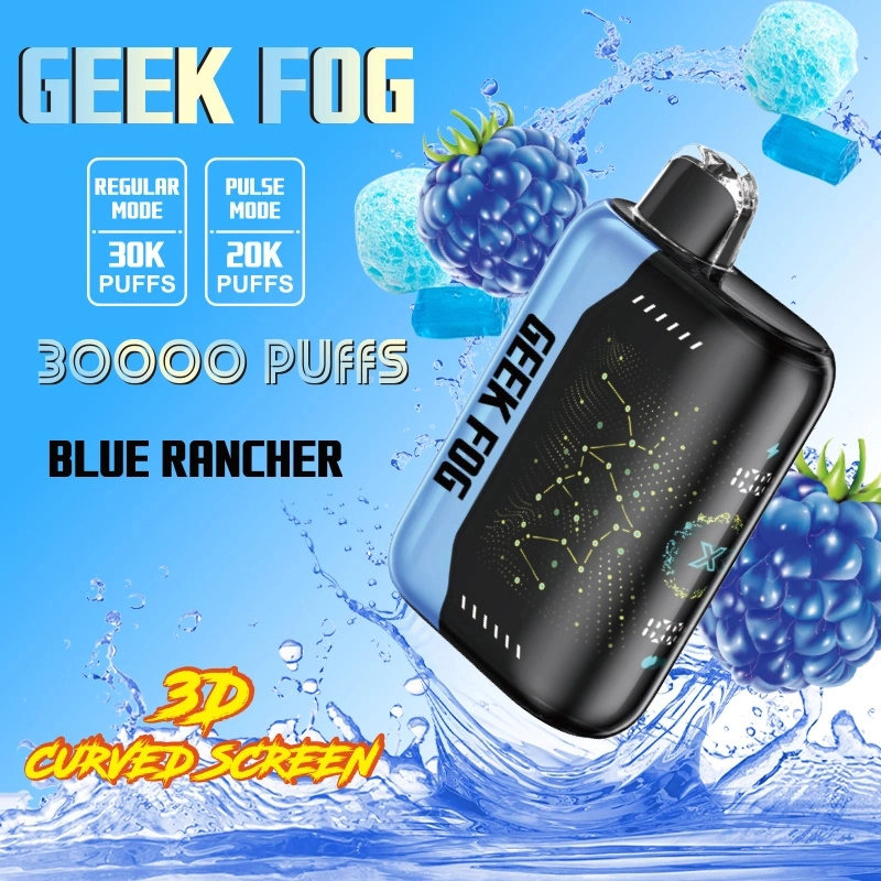 Geek Fog Pulse 20000 Regular 30000 Puffs 3D Curved Screen Wholesale Disposable Vape Pen Electronic Cigarette Dual Mesh Coil Rechargeable Battery