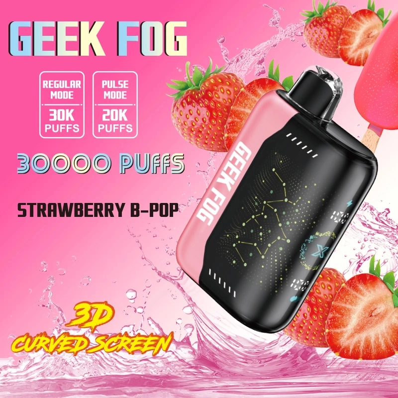 Geek Fog Pulse 20000 Regular 30000 Puffs 3D Curved Screen Wholesale Disposable Vape Pen Electronic Cigarette Dual Mesh Coil Rechargeable Battery