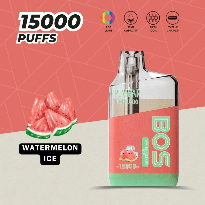 QST Rum Bar Tornado 15000 Puffs Wholesale Disposable Electronic Cigarette 22ML Mesh Coil Pod 850mah Rechageable Battery Puff 15k Vape Pen Minimum Order 100pcs
