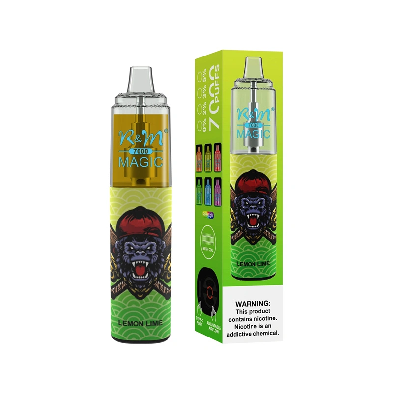 R&M Randm Magic 7000 Puffs Wholesale Vape Disposable E Cigarette 14.5ml E Liquid Rechargeable Battery Puff 7K Pen Minimum Order 500pcs