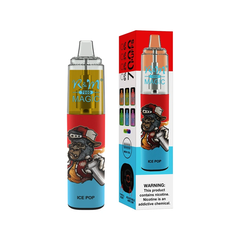 R&M Randm Magic 7000 Puffs Wholesale Vape Disposable E Cigarette 14.5ml E Liquid Rechargeable Battery Puff 7K Pen Minimum Order 500pcs