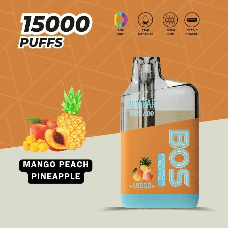 QST Rum Bar Tornado 15000 Puffs Wholesale Disposable Electronic Cigarette 22ML Mesh Coil Pod 850mah Rechageable Battery Puff 15k Vape Pen