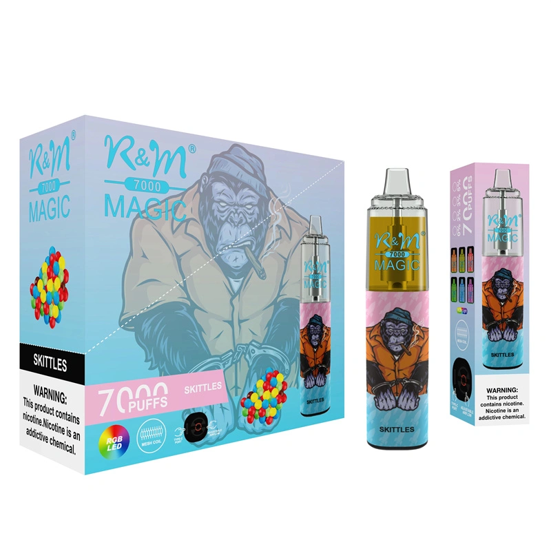 R&M Randm Magic 7000 Puffs Wholesale Vape Disposable E Cigarette 14.5ml E Liquid Rechargeable Battery Puff 7K Pen Minimum Order 500pcs