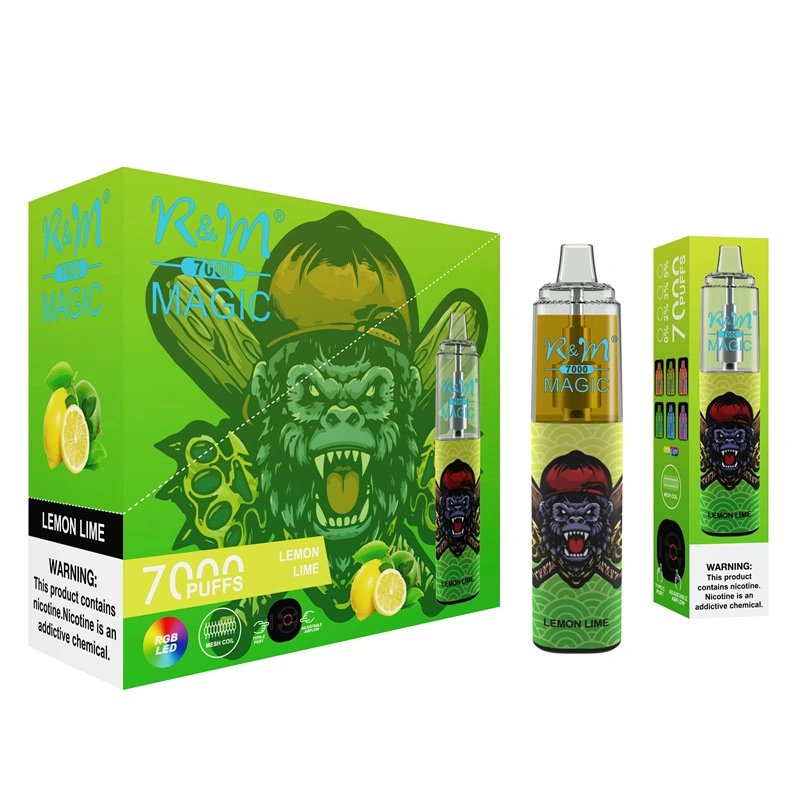 R&M Randm Magic 7000 Puffs Wholesale Vape Disposable E Cigarette 14.5ml E Liquid Rechargeable Battery Rolls-Royce Starlight Headliner Puff 9K Pen