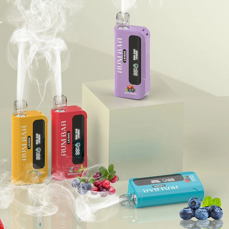 QST Rum Bar LN 18000 Puffs LED Display Wholesale Disposable Electronic Cigarette 21ML Mesh Coil Pod 550mah Rechageable Battery Puff 18k Vape Pen