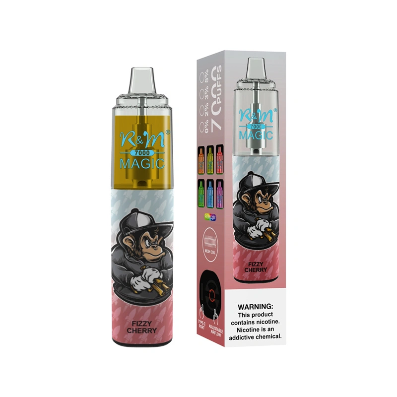 R&M Randm Magic 7000 Puffs Wholesale Vape Disposable E Cigarette 14.5ml E Liquid Rechargeable Battery Puff 7K Pen Minimum Order 500pcs