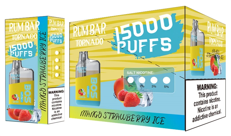 QST Rum Bar Tornado 15000 Puffs Wholesale Disposable Electronic Cigarette 22ML Mesh Coil Pod 850mah Rechageable Battery Puff 15k Vape Pen Minimum Order 100pcs