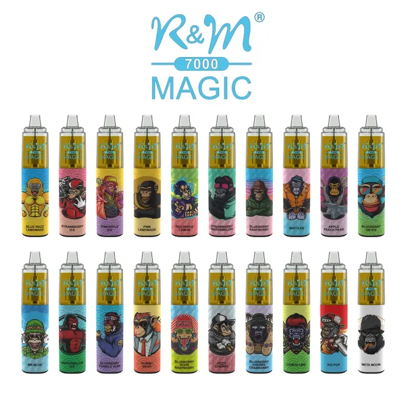 R&M Randm Magic 7000 Puffs Wholesale Vape Disposable E Cigarette 14.5ml E Liquid Rechargeable Battery Rolls-Royce Starlight Headliner Puff 9K Pen