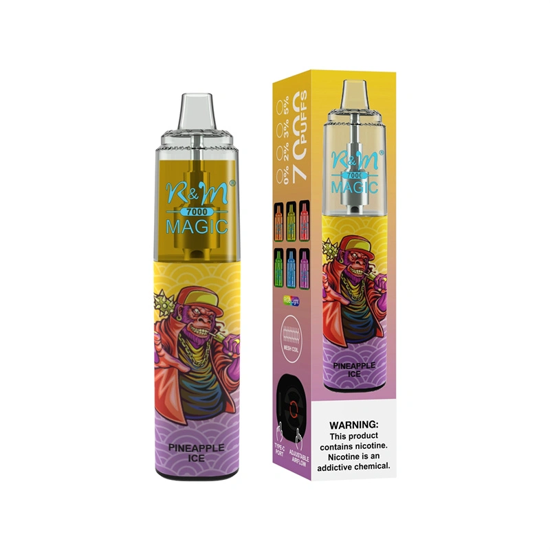 R&M Randm Magic 7000 Puffs Wholesale Vape Disposable E Cigarette 14.5ml E Liquid Rechargeable Battery Puff 7K Pen Minimum Order 500pcs