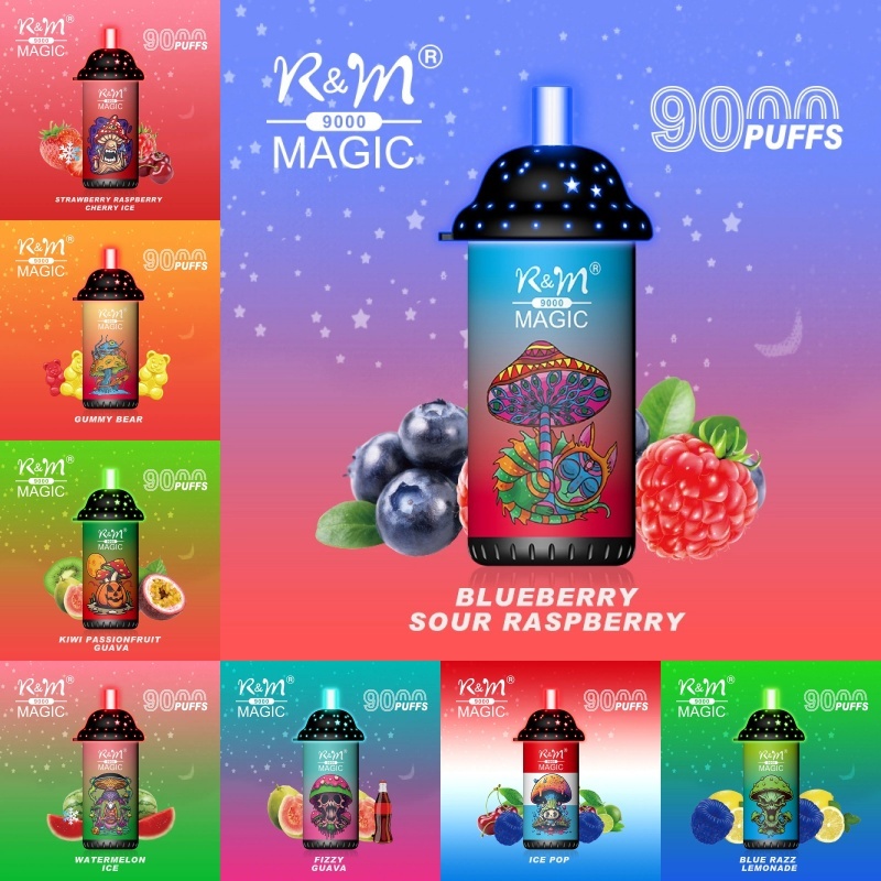 R&M Randm Magic 9000 Puffs Wholesale Vape Disposable E Cigarette 18ml E Liquid Rechargeable Battery Rolls-Royce Starlight Headliner Puff 9K Pen