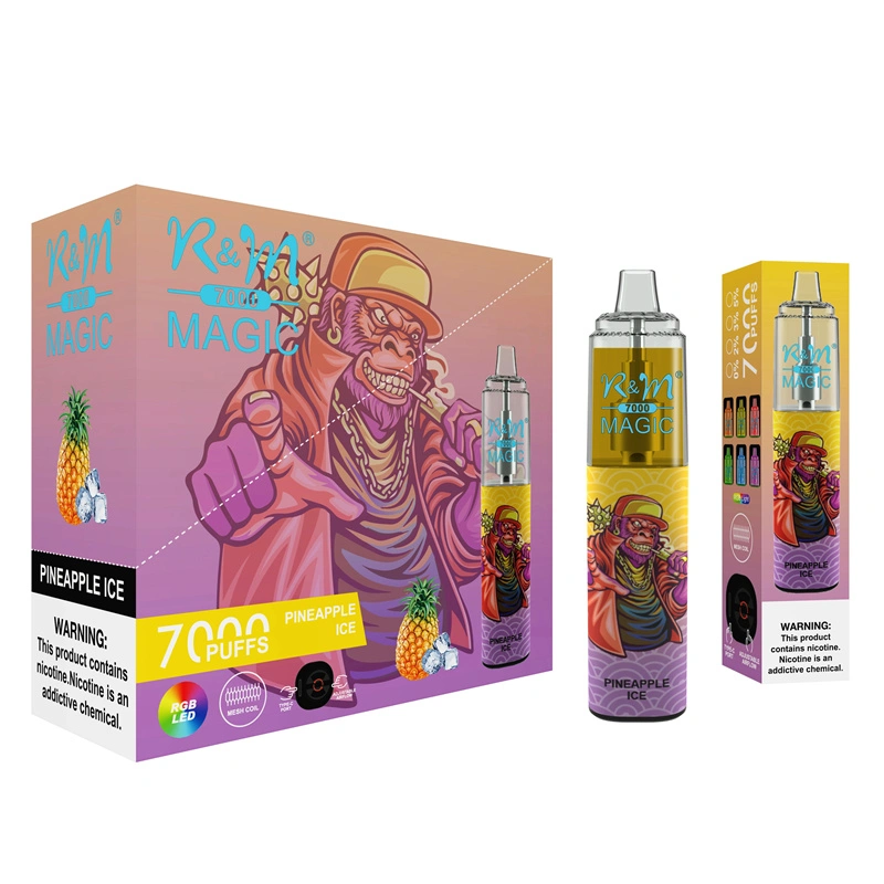 R&M Randm Magic 7000 Puffs Wholesale Vape Disposable E Cigarette 14.5ml E Liquid Rechargeable Battery Puff 7K Pen Minimum Order 500pcs