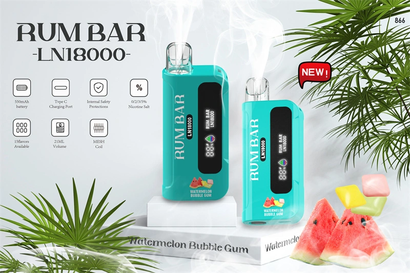 QST Rum Bar LN 18000 Puffs LED Display Wholesale Disposable Electronic Cigarette 21ML Mesh Coil Pod 550mah Rechageable Battery Puff 18k Vape Pen
