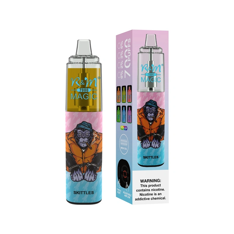 R&M Randm Magic 7000 Puffs Wholesale Vape Disposable E Cigarette 14.5ml E Liquid Rechargeable Battery Puff 7K Pen Minimum Order 500pcs
