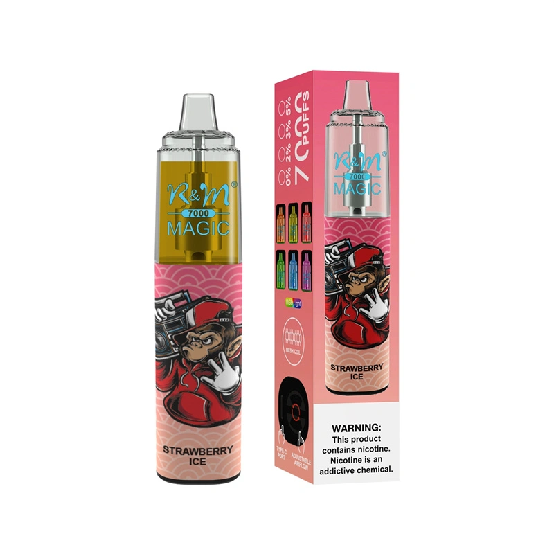 R&M Randm Magic 7000 Puffs Wholesale Vape Disposable E Cigarette 14.5ml E Liquid Rechargeable Battery Puff 7K Pen Minimum Order 500pcs