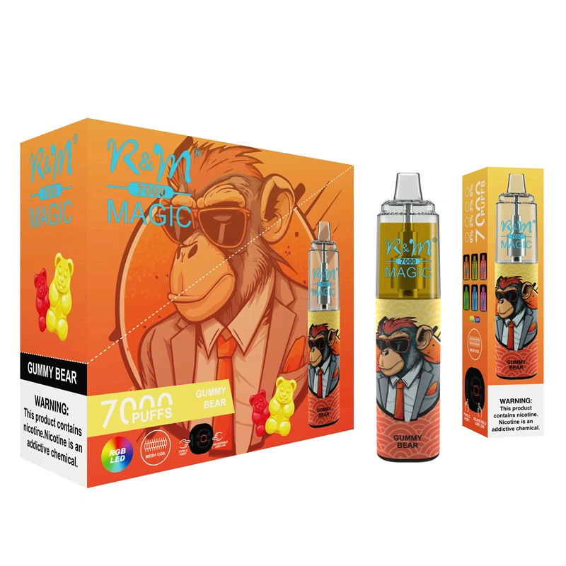 R&M Randm Magic 7000 Puffs Wholesale Vape Disposable E Cigarette 14.5ml E Liquid Rechargeable Battery Rolls-Royce Starlight Headliner Puff 9K Pen