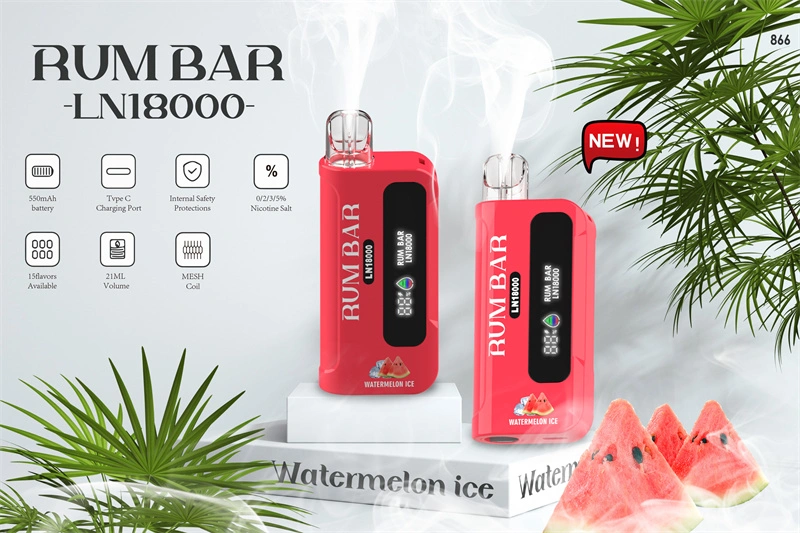 QST Rum Bar LN 18000 Puffs LED Display Wholesale Disposable Electronic Cigarette 21ML Mesh Coil Pod 550mah Rechageable Battery Puff 18k Vape Pen
