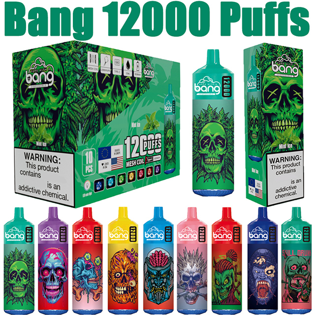 Bang 12000 Puffs Disposable E Cigarettes Vape Puff 12k 0% 2% 3% 5% 20ml Prefilled Pod Mesh Coil 650mah Rechargeable Battery Pen Vaper Device
