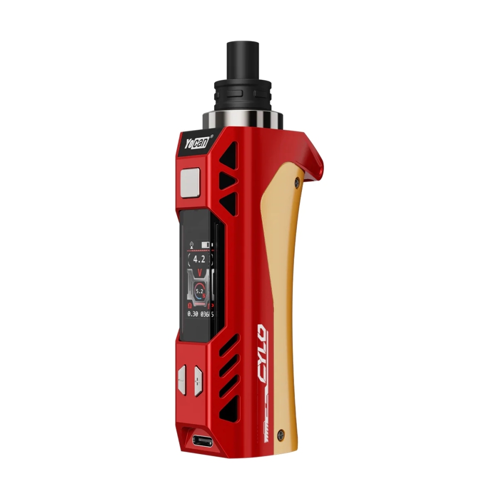 Yocan Cylo Battery 1400mAh Adjustable Voltage Wax Vaporizer E-cigarette Kits C4-DE Plus Coil OLED Display USB Charger Vape Pen