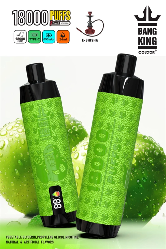 Bang King 18000 Puffs LED Screen Wholesale Vape Pen Disposable Electronic Cigarette Leather Rechargeable 0.6ohm Mesh Coil