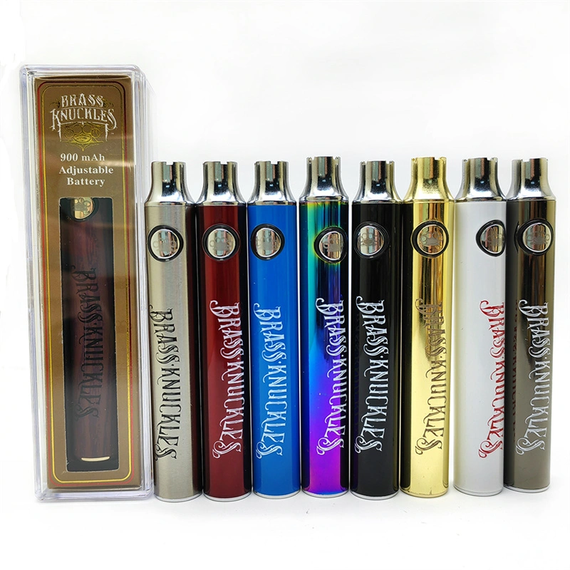 brass knuckles disposable vape Brass Knuckles Battery Preheat BK 900mah Vape Voltage Adjustable 9 Colors  USB Charger Pen