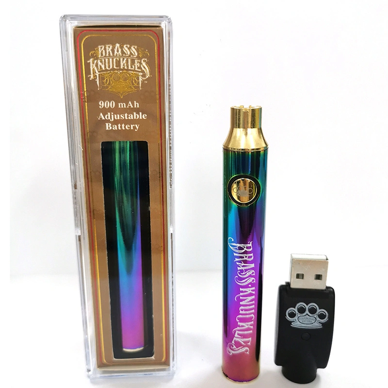 Brass Knuckles Battery Preheat BK 900mah Vape Voltage Adjustable 9 Colors USB Charger Kit E Cigarette Pen