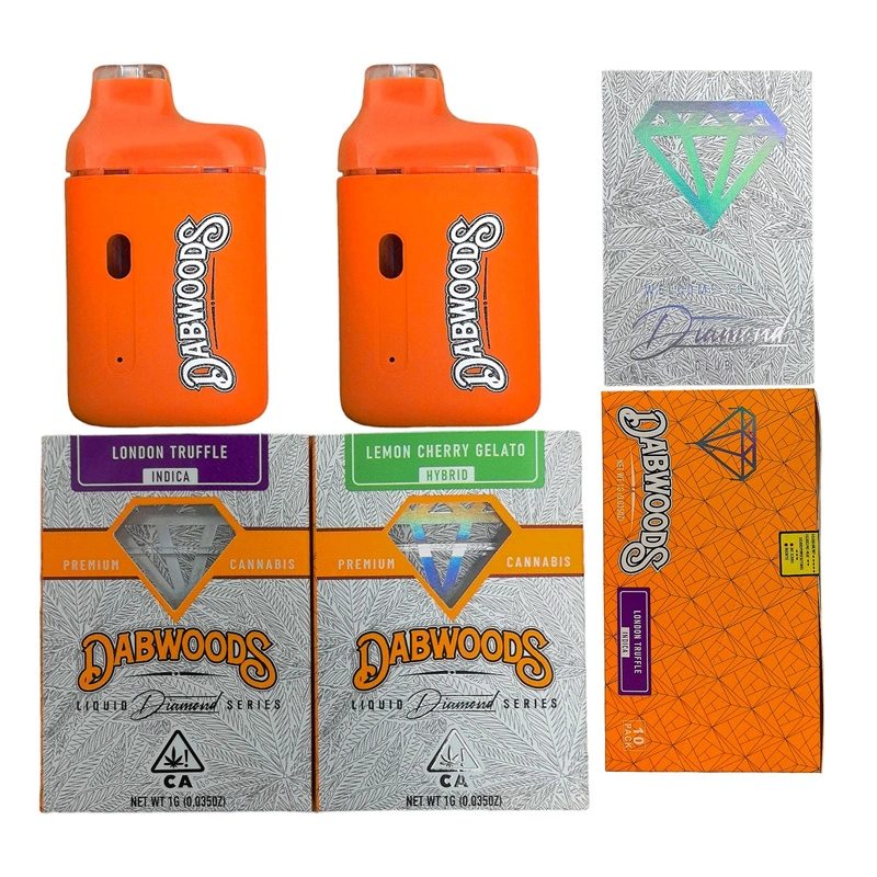 Dabwoods Disposable Vape Pen 1.0ML Empty Pod Liquid Diamond Series  Preheating E Cigarette Rechargeable Battery
