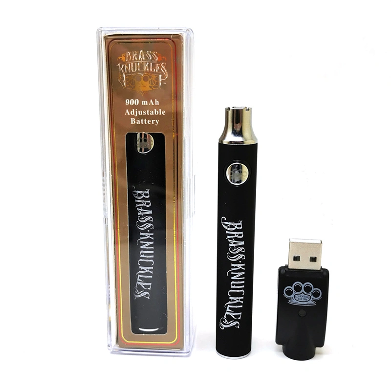 Brass Knuckles Battery Preheat BK 900mah Vape Voltage Adjustable 9 Colors USB Charger Kit E Cigarette Pen