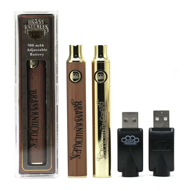 Brass Knuckles Battery Preheat BK 900mah Vape Voltage Adjustable 9 Colors USB Charger Kit E Cigarette Pen