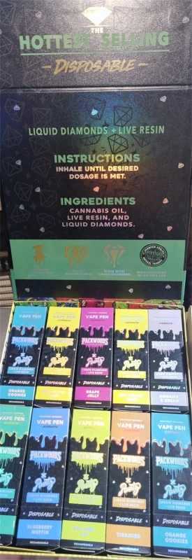 Packwoods x Runty Empty Vape Pen 1.0ML Disposable Pod Wholesale E Cigarette Vaporizer 380mah Rechargeable Battery Liquid Diamonds+Live Resin