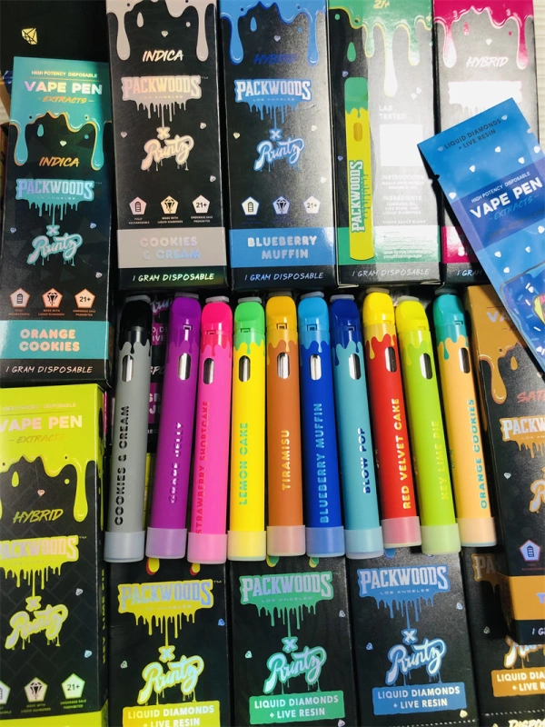 Packwoods x Runty Empty Vape Pen 1.0ML Disposable Pod Wholesale E Cigarette Vaporizer 380mah Rechargeable Battery Liquid Diamonds+Live Resin