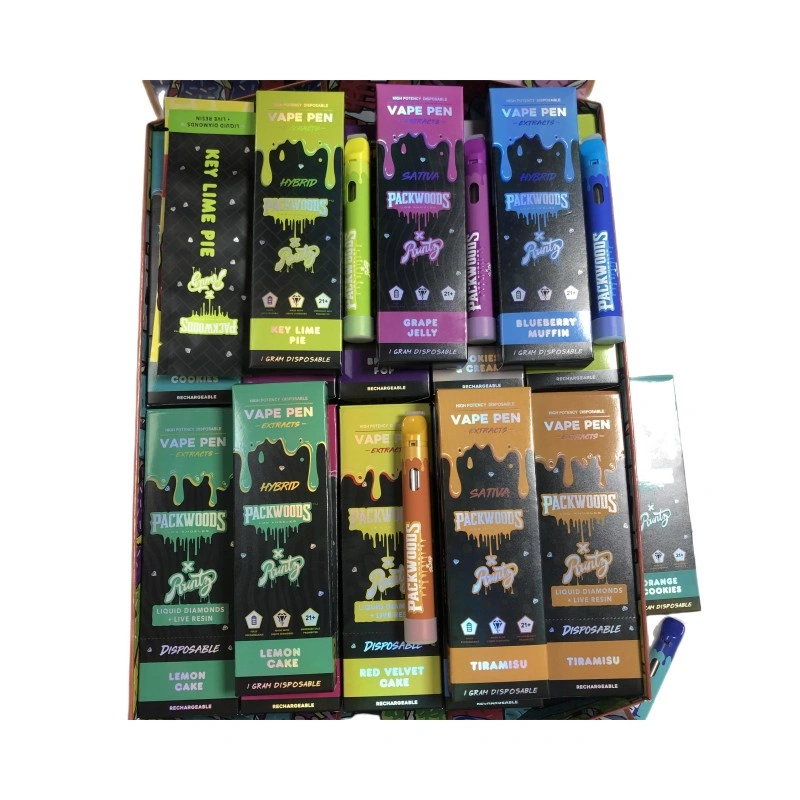 Packwoods x Runty Empty Vape Pen 1.0ML Disposable Pod Wholesale E Cigarette Vaporizer 380mah Rechargeable Battery Liquid Diamonds+Live Resin