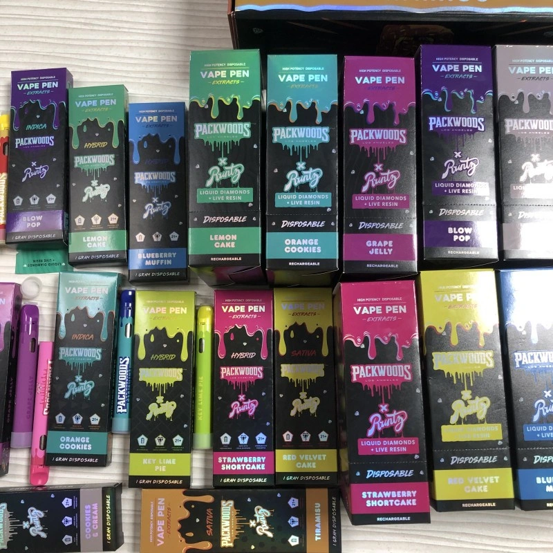 Packwoods x Runty Empty Vape Pen 1.0ML Disposable Pod Wholesale E Cigarette Vaporizer 380mah Rechargeable Battery Liquid Diamonds+Live Resin