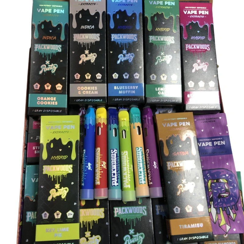 Packwoods x Runty Empty Vape Pen 1.0ML Disposable Pod Wholesale E Cigarette Vaporizer 380mah Rechargeable Battery Liquid Diamonds+Live Resin