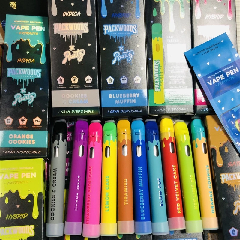 Packwoods x Runty Empty Vape Pen 1.0ML Disposable Pod Wholesale E Cigarette Vaporizer 380mah Rechargeable Battery Liquid Diamonds+Live Resin