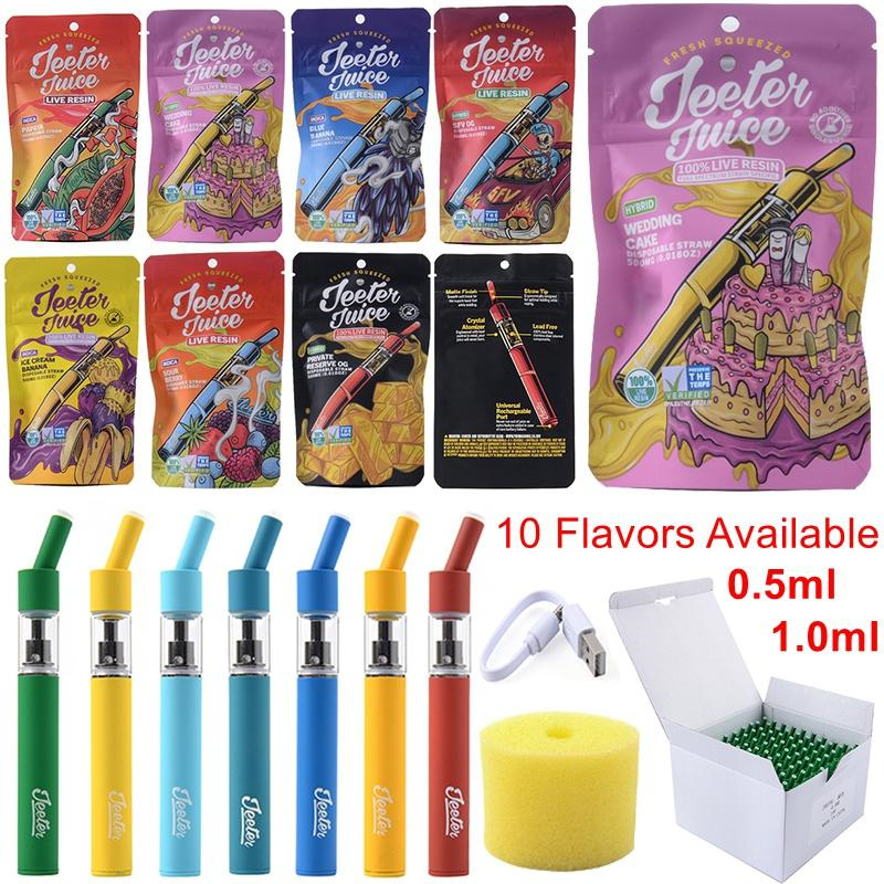 Jeeter Juice Disposable Vape Pen 0.5ML1.0ML Empty Pod Wholesale E Cigarette Vaporizer 350 mAh Rechargeable Battery Live Resin Straw