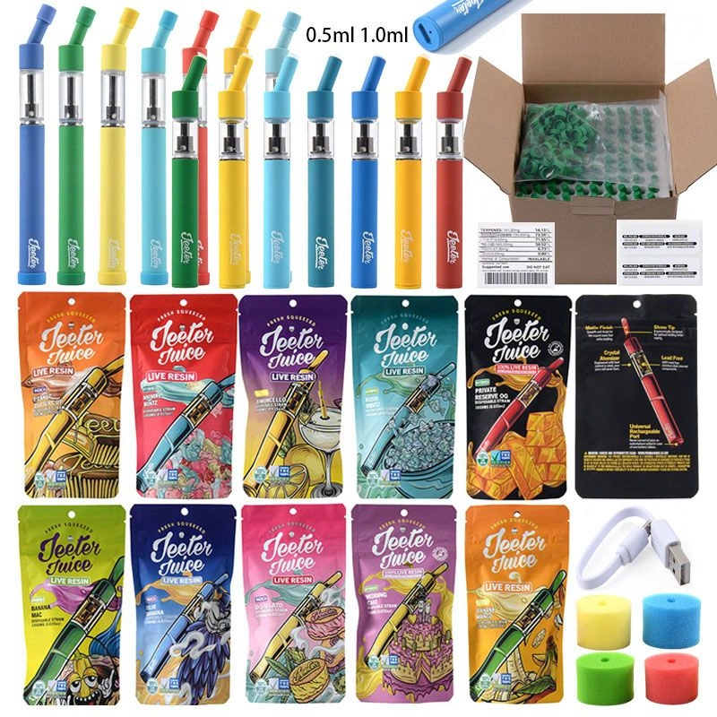 Jeeter Juice Disposable Vape Pen 0.5ML1.0ML Empty Pod Wholesale E Cigarette Vaporizer 350 mAh Rechargeable Battery Live Resin Straw