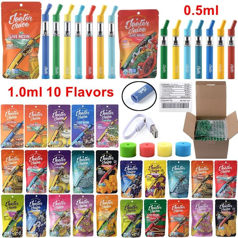 Jeeter Juice Disposable Vape Pen 0.5ML1.0ML Empty Pod Wholesale E Cigarette Vaporizer 350 mAh Rechargeable Battery Live Resin Straw