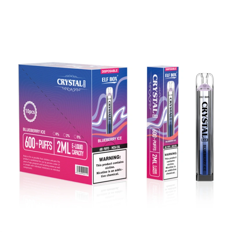 Elf Box Crystal Bar 600 Puffs Wholesale Disposable Vape Pen Electronic Cigarette 2ML Pod Crystal Puff 600 500mah Battery Vaper