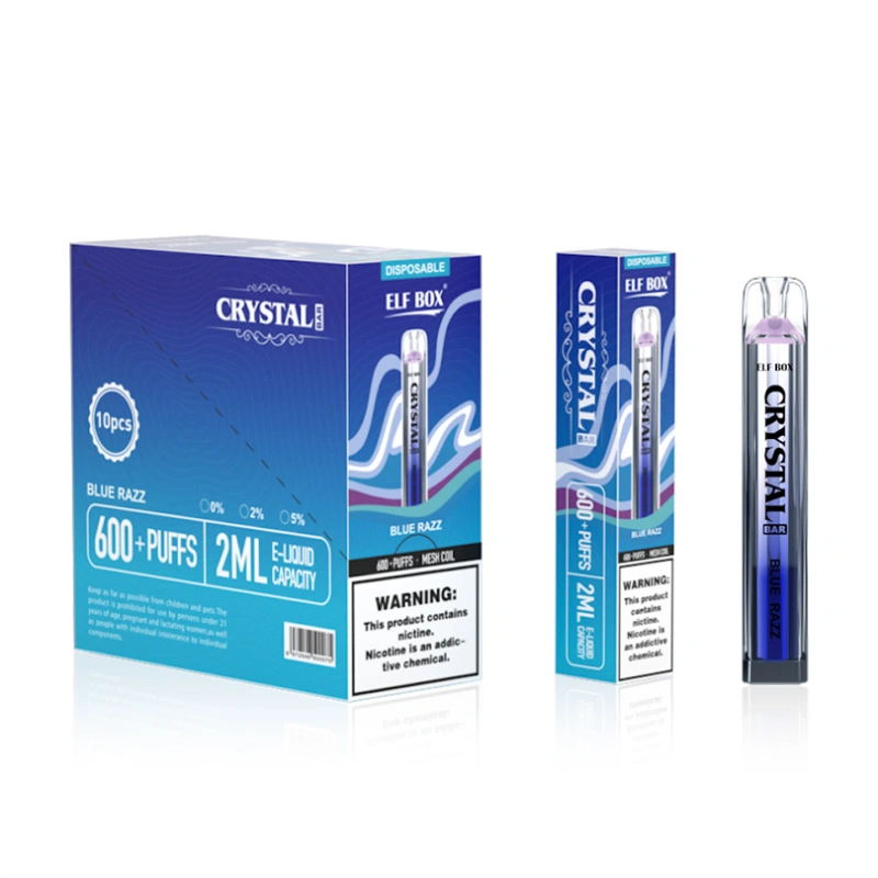 Elf Box Crystal Bar 600 Puffs Wholesale Disposable Vape Pen Electronic Cigarette 2ML Pod Crystal Puff 600 500mah Battery Vaper