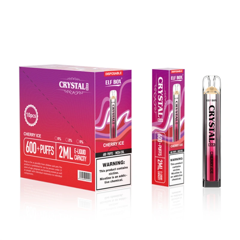 Elf Box Crystal Bar 600 Puffs Wholesale Disposable Vape Pen Electronic Cigarette 2ML Pod Crystal Puff 600 500mah Battery Vaper