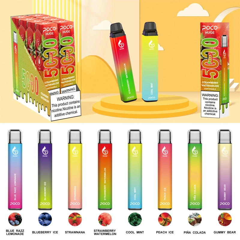 EU USA Warehouse Poco Huge 5000 Puffs Electronic Cigarette Wholesale Disposable Vape 15 ML Mesh Coil Pod 950mah Rechargeable Vapor Pen Minimum Order 100pcs