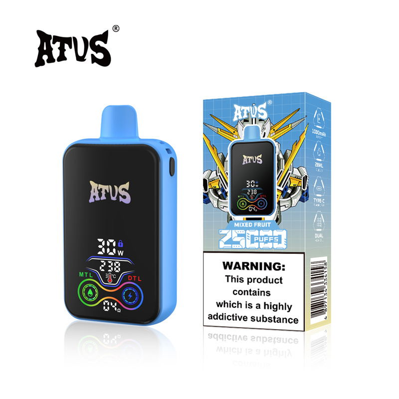 ATVS Warship 25000 Puffs Smart Full Screen Wholesale Disposable Vape Puff 25k Adjustable Airflow Pod