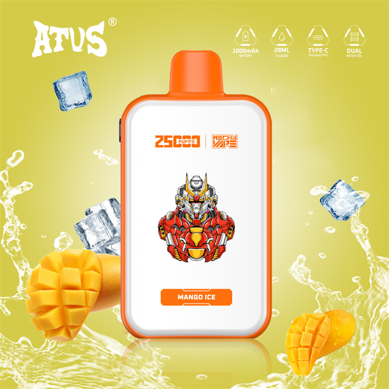 ATVS Warship 25000 Puffs Smart Full Screen Wholesale Disposable Vape Puff 25k Adjustable Airflow Pod