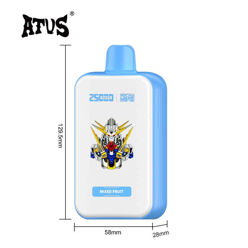 ATVS 25000 Puffs Smart Full Screen Wholesale Disposable Vape Pen Electronic Cigarette Adjustable Airflow 28ML Dual Mesh Coil Pod Puff 25k 1000mah Battery Vaper