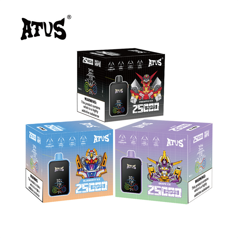 ATVS Warship 25000 Puffs Smart Full Screen Wholesale Disposable Vape Puff 25k Adjustable Airflow Pod