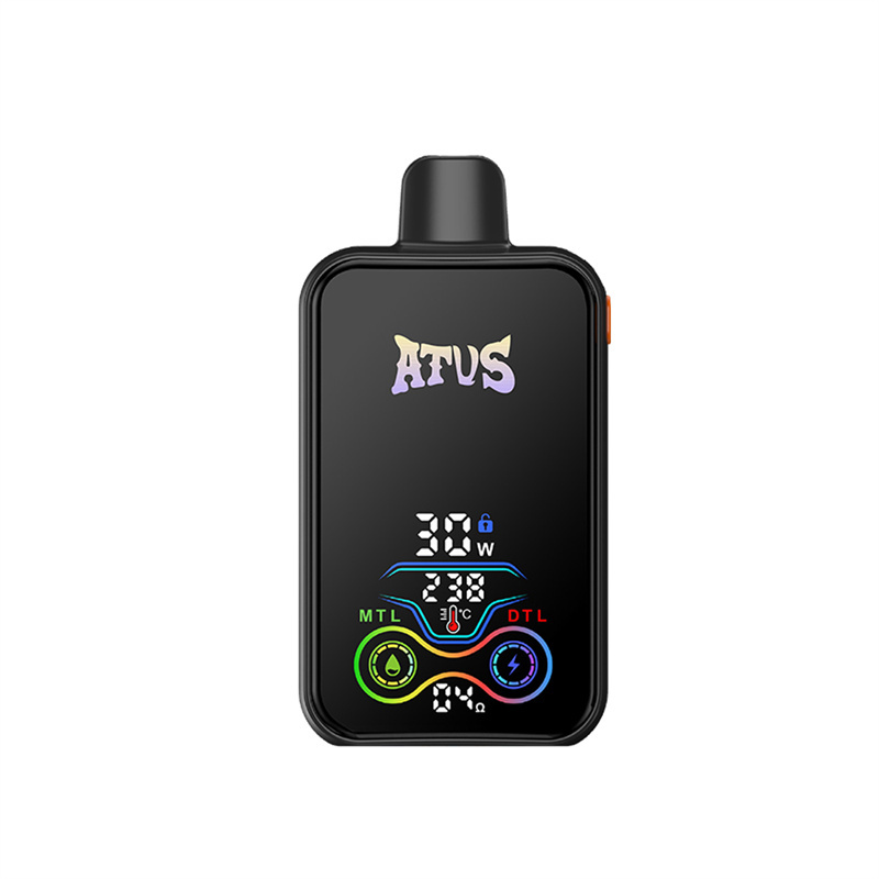 ATVS Warship 25000 Puffs Smart Full Screen Wholesale Disposable Vape Pen Electronic Cigarette Adjustable Airflow 28ML Dual Mesh Coil Pod Puff 25k 1000mah Battery Vaper
