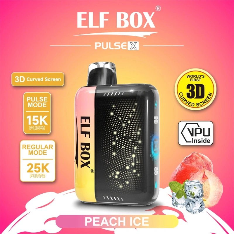 ELF BOX Pulse X 15000 25000 Puffs Disposable E Cigarettes Double Mode Dual Mesh Coil LED Display 0% 2% 3% 5% 18ml Prefilled Pod 650mah Rechargeable Battery Puff 15k 25k Pen