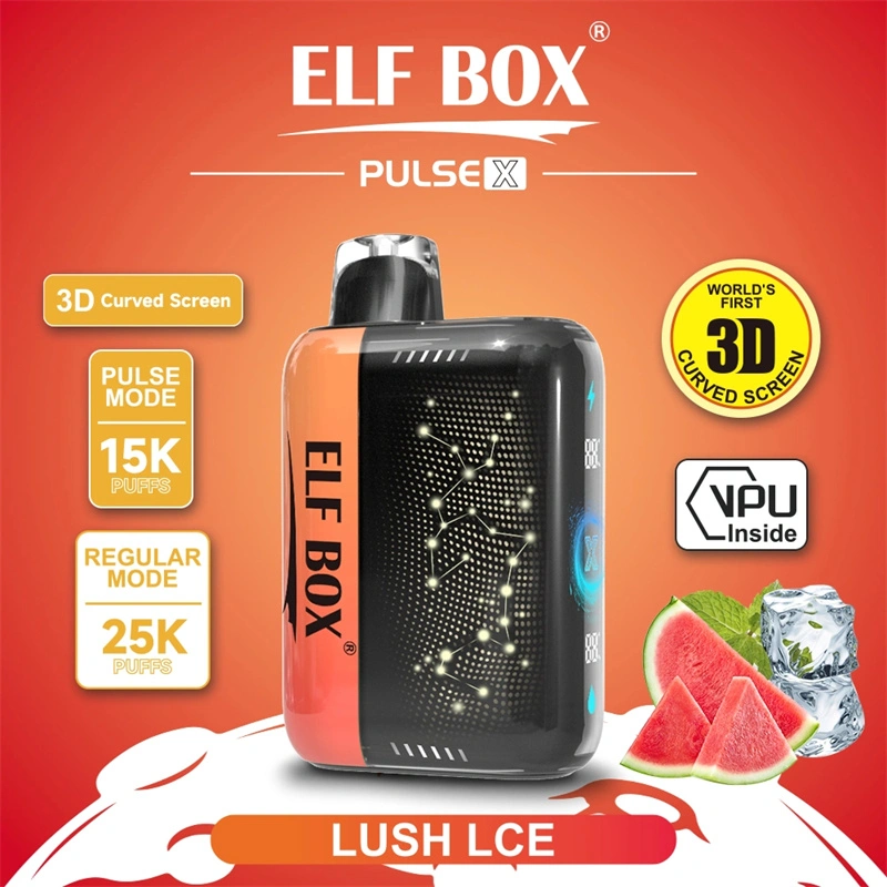 ELF BOX Pulse X 15000 25000 Puffs Disposable E Cigarettes Double Mode Dual Mesh Coil LED Display 0% 2% 3% 5% 18ml Prefilled Pod 650mah Rechargeable Battery Puff 15k 25k Pen