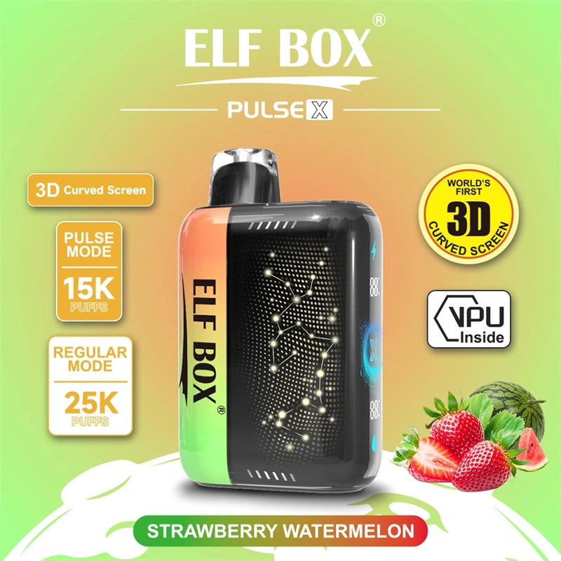 ELF BOX Pulse X 15000 25000 Puffs Disposable E Cigarettes Double Mode Dual Mesh Coil LED Display 0% 2% 3% 5% 18ml Prefilled Pod 650mah Rechargeable Battery Puff 15k 25k Pen