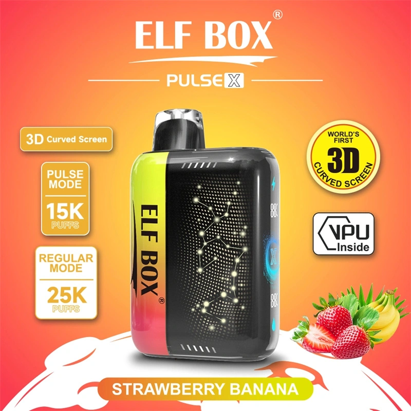 ELF BOX Pulse X 15000 25000 Puffs Disposable E Cigarettes Double Mode Dual Mesh Coil LED Display 0% 2% 3% 5% 18ml Prefilled Pod 650mah Rechargeable Battery Puff 15k 25k Pen